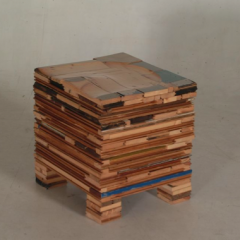 Stacked Scrapwood Stool by Piet Hein Eek